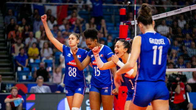 比赛集锦:2023女排欧锦赛小组赛d组 爱沙尼亚女排vs法国女排