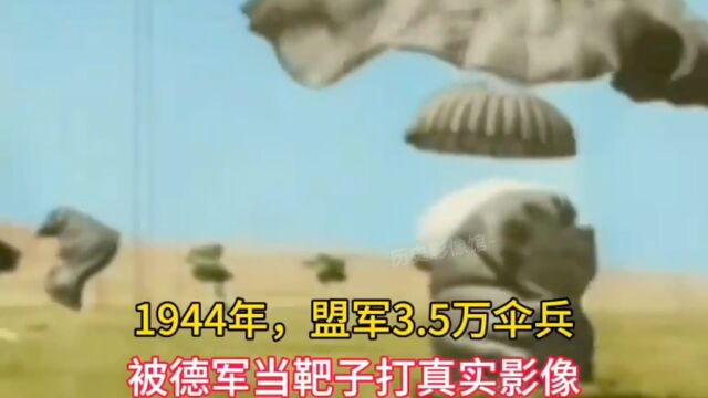 1944年盟军市场花园行动真实影像,数万士兵被德军当成靶子打 