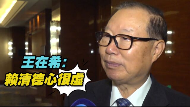 国台办原副主任王在希:赖清德打“和平牌”,说明他现在心很虚