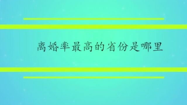 离婚率最高的省份是哪里