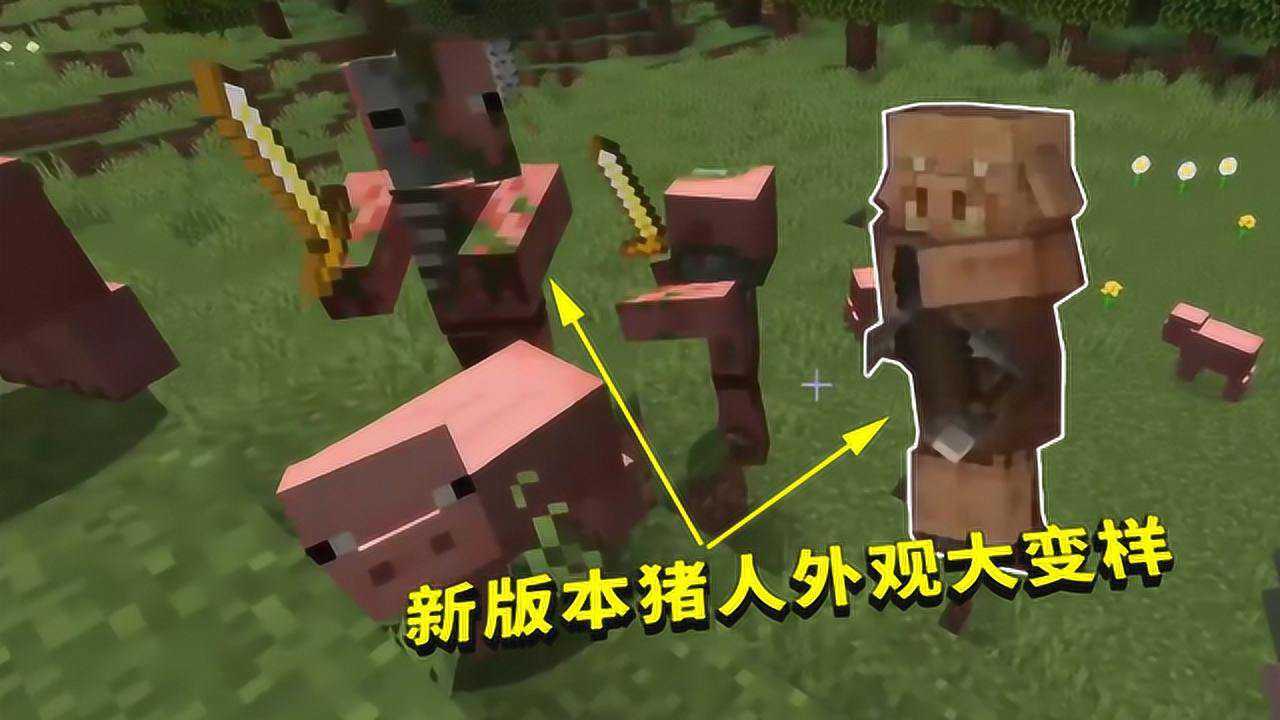 我的世界：猪人外观大变样，新版本为它增加两只大耳朵，更接地气_腾讯视频