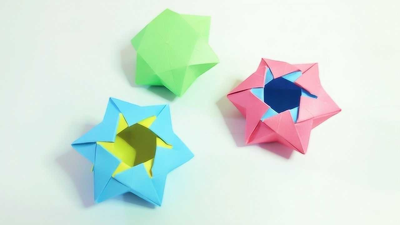 折纸教程六芒星小盒子漂亮又实用一会儿能折好几个