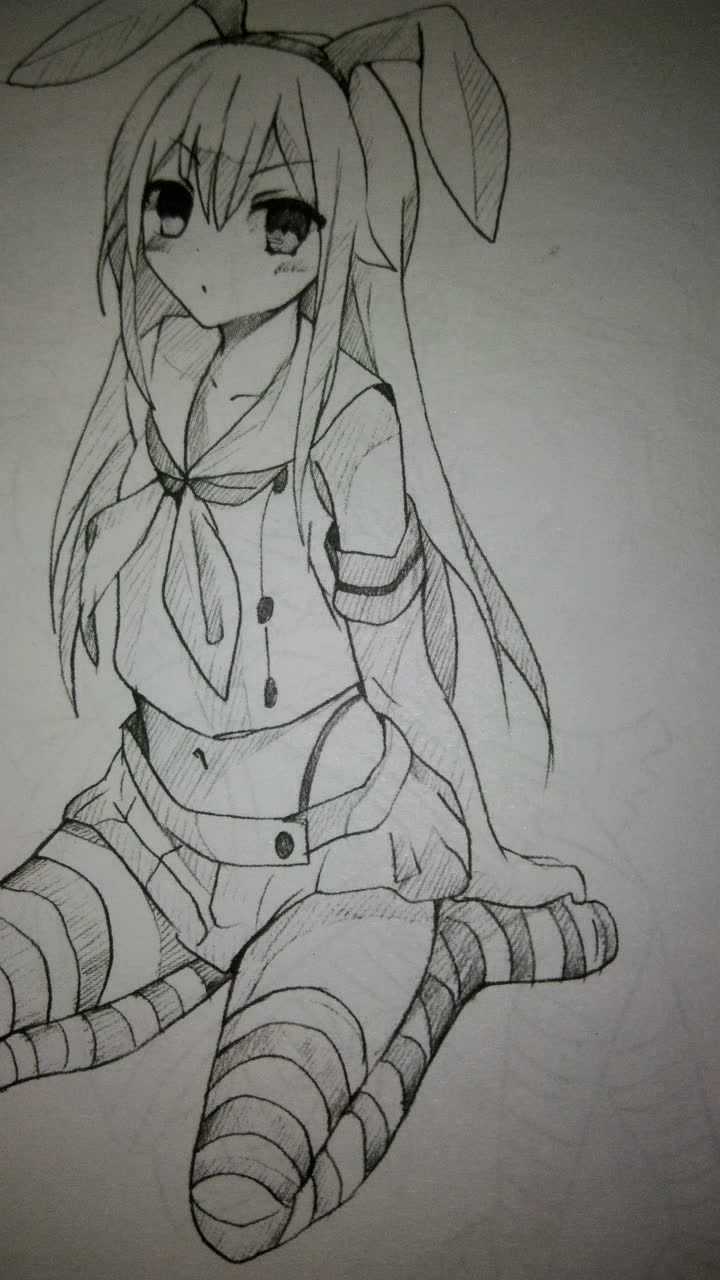 开朗美少女跪姿