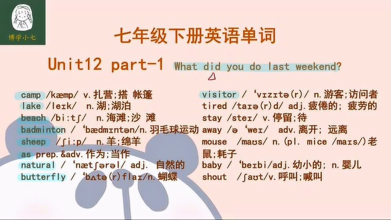 七年级unit12老鼠mouse的复数形式mice特殊情况特别记忆