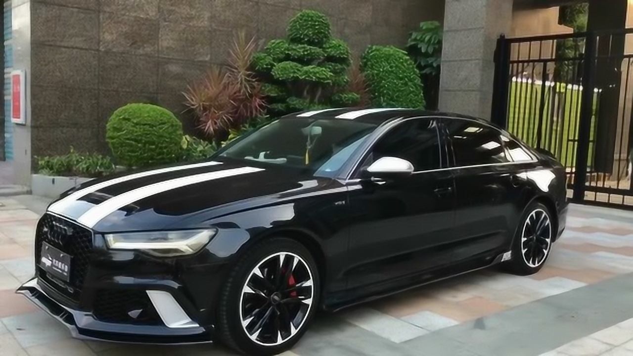 杭州奥迪a4l贴亮光黑改色贴膜全车黑武士效果太霸气了