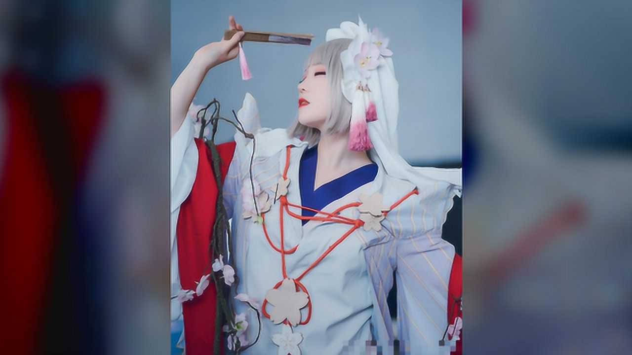 cosplay《阴阳师》游戏角色樱花妖,完美无瑕的甜美小姐姐