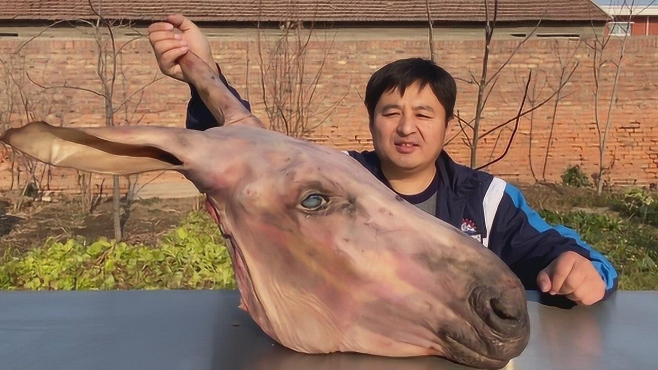 480买了个带皮驴头做了八珍酱驴头天上龙肉地下驴肉真香