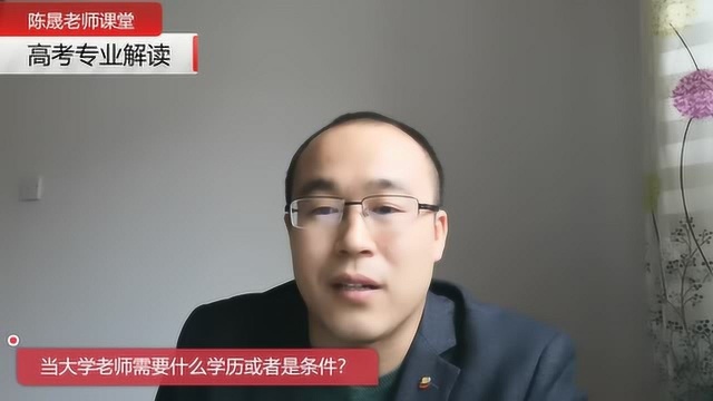 当大学老师需要什么学历或者是条件?陈晟老师解读