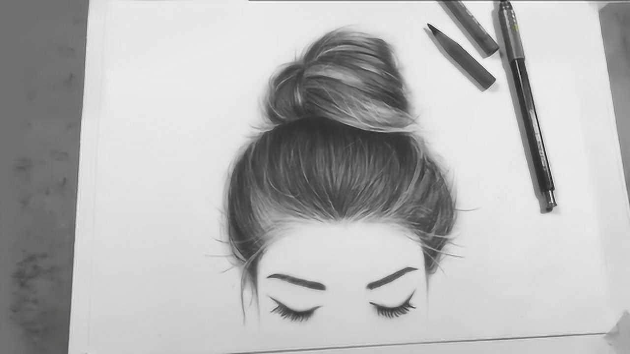 铅笔画少女头发,太美了