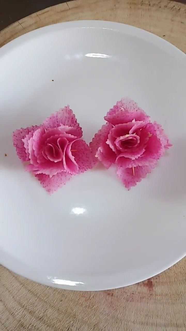 盘头装饰牙签心里美插花,最常用