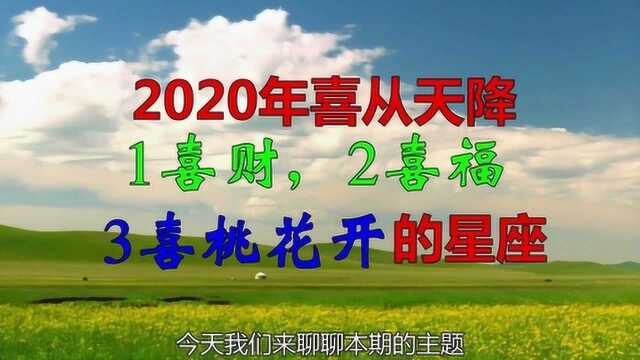 2020年喜从天降,1喜财,2喜福,3喜桃花开的星座