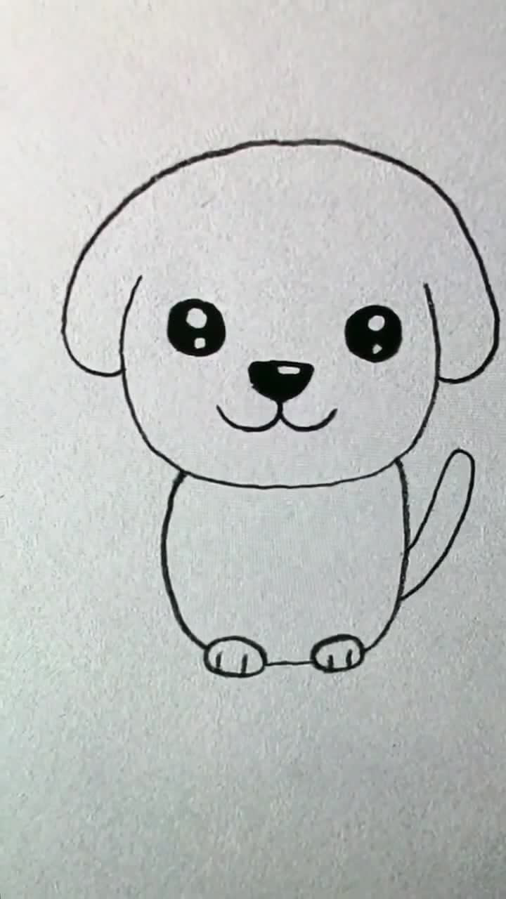 小狗怎样画简单又可爱图片