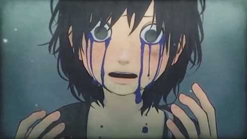 动画：崩坏的世界，女孩流出蓝色的眼泪，还被男孩给舔干净了