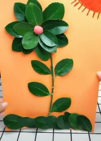 幼儿园手工制作简单又好看几片叶子就可以做好了