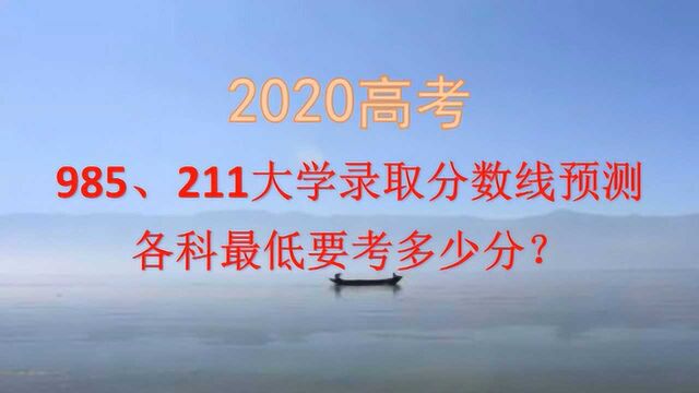 2020高考:985、211大学录取分数线预测,各科最低要考多少分?