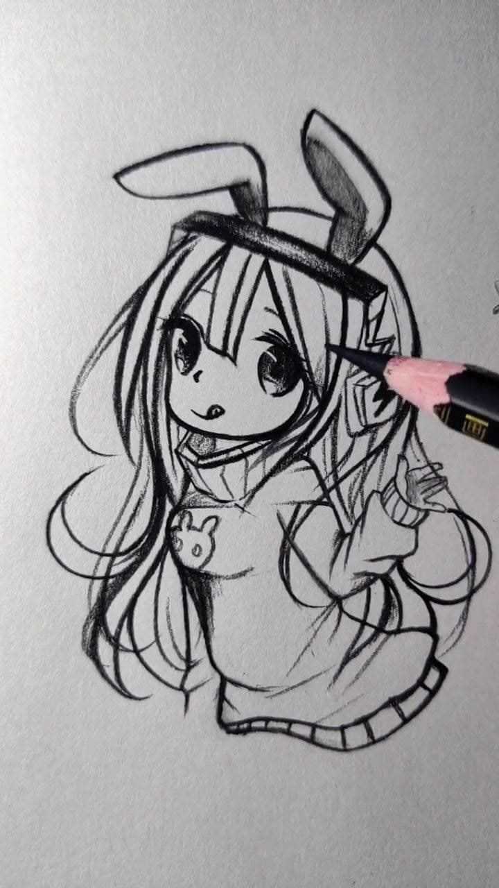 画一个可爱的动漫少女