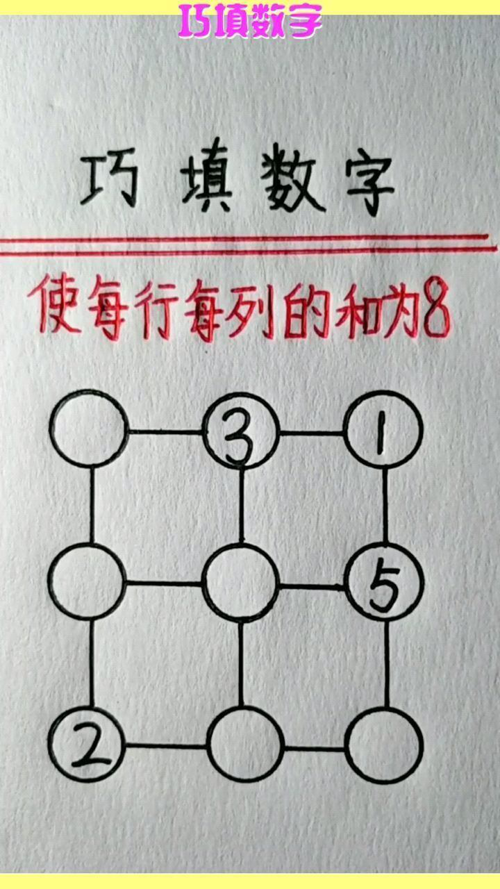巧填数字用这个方法你学会了吗