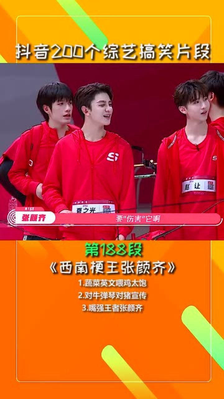 西南梗王张颜齐太有综艺感了