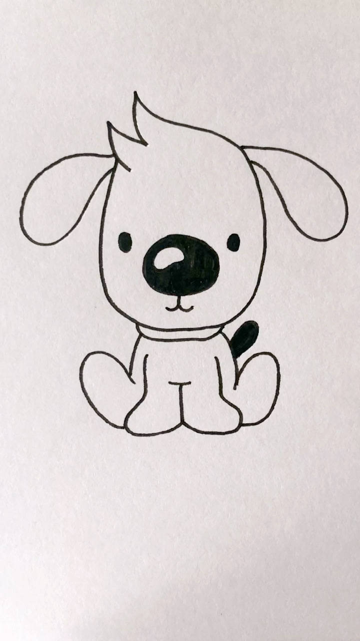 3-6岁儿童简笔画小狗图片