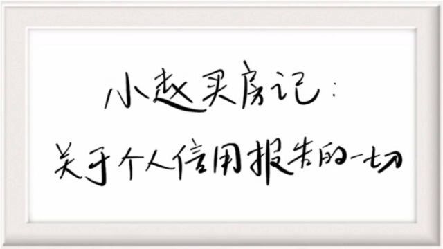 小赵买房记:关于个人信用报告的一切