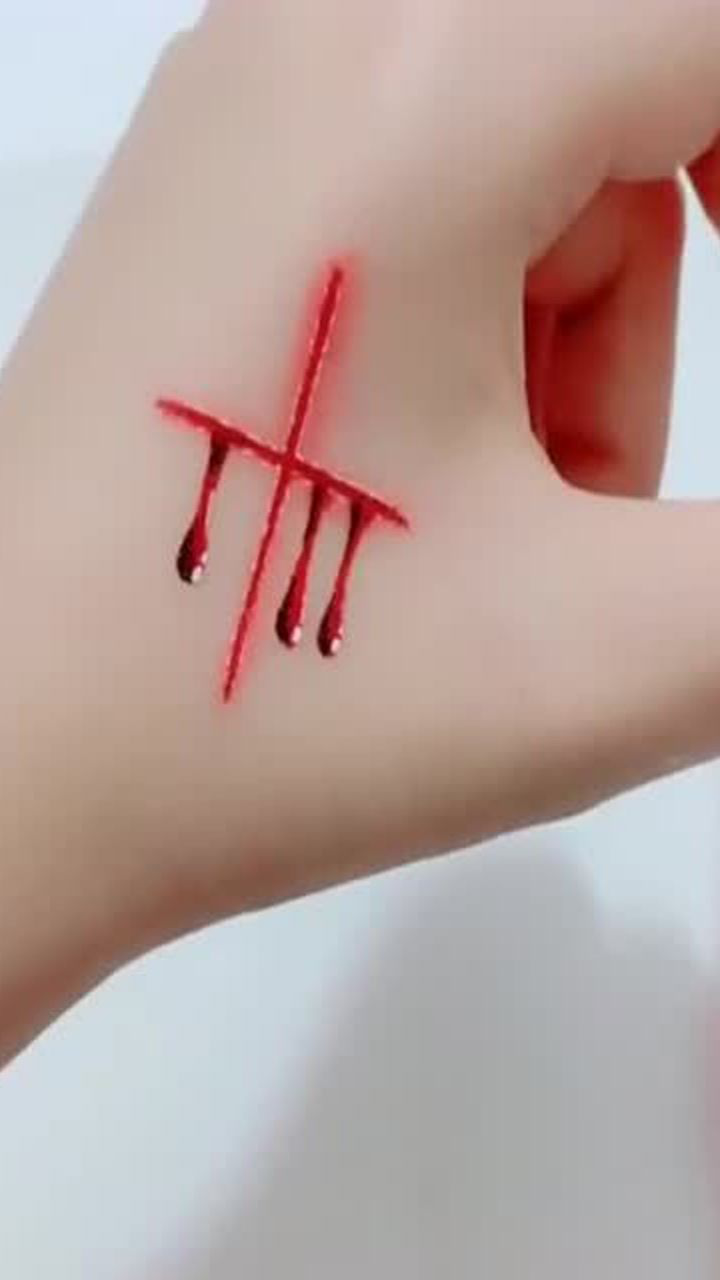 几支笔画出来的伤疤看看这效果只有我一个人觉得很逼真吗