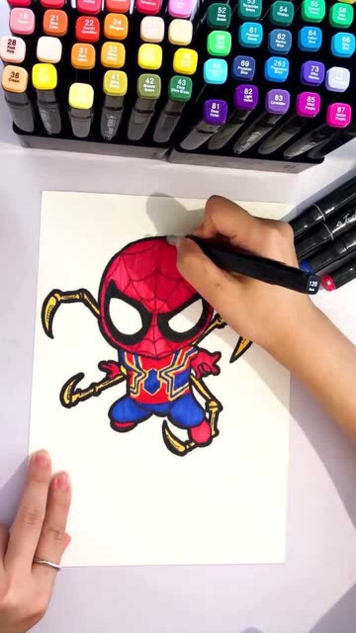 复仇者联盟系列简笔画第四弹小小蜘蛛侠来啦