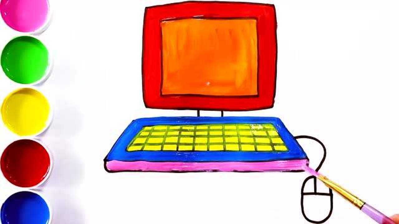 简易画教你画一个台式电脑,真是太有趣了!