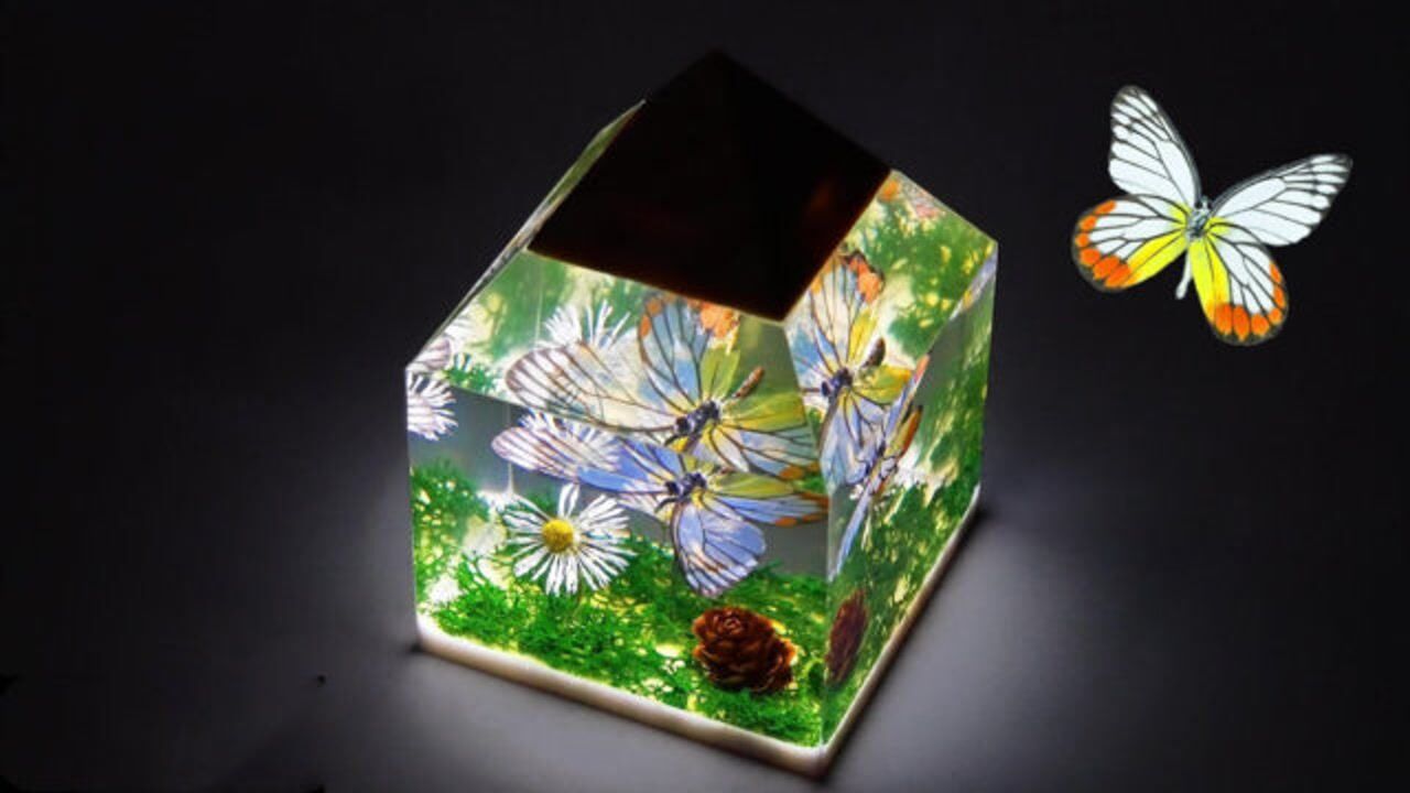 国外牛人用环氧树脂定格蝴蝶飞舞的春日美景秒变高级艺术品