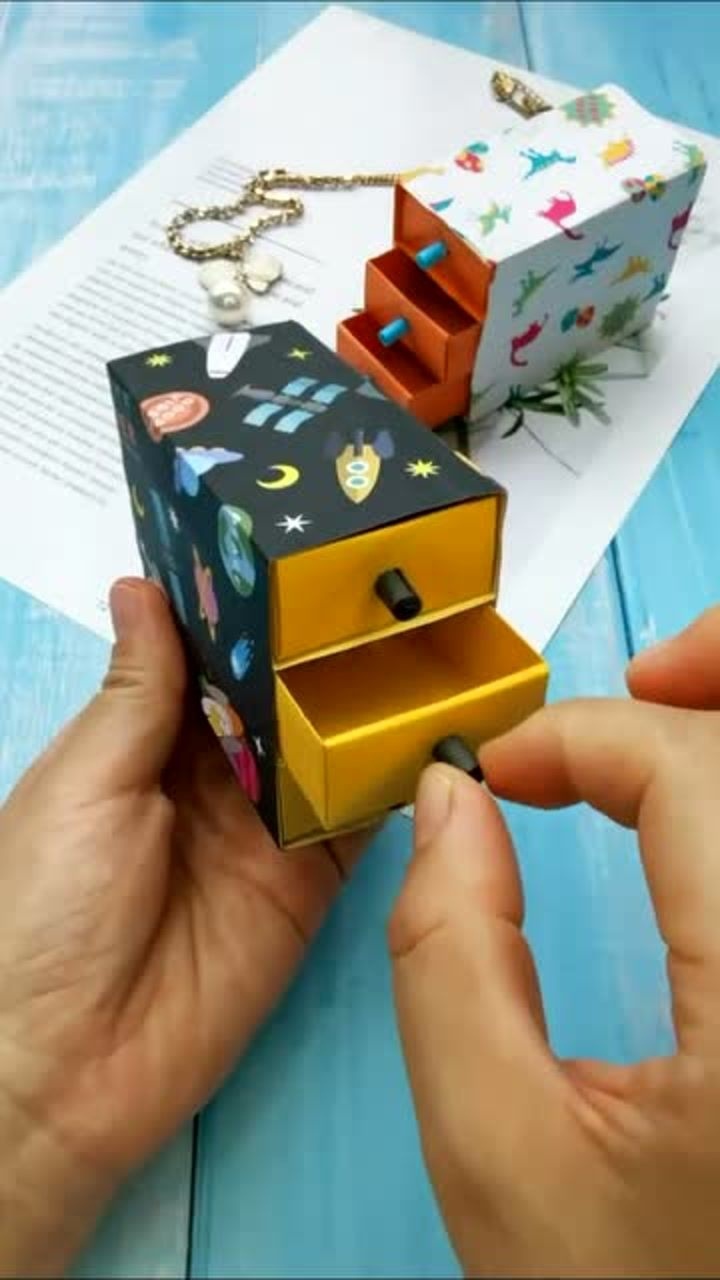折纸教程:这样的收纳柜,可以用来装首饰
