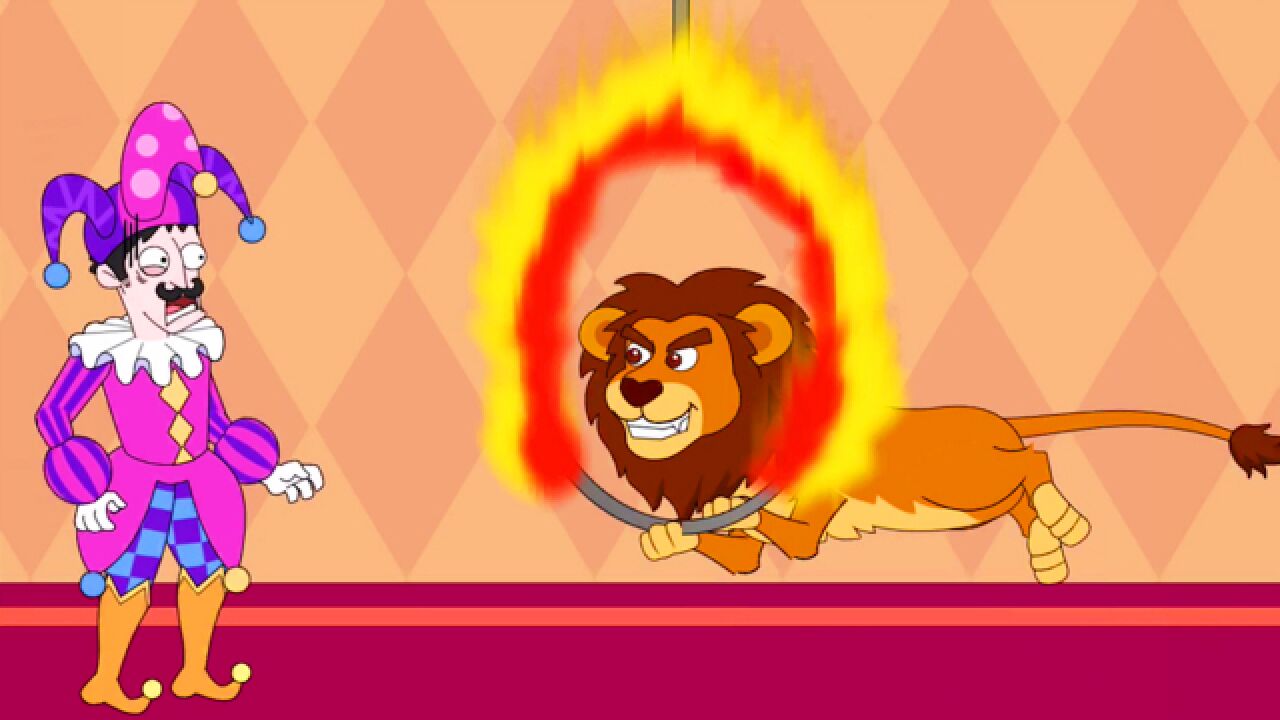 名侦探老王小丑篇马戏团里狮子跳火圈