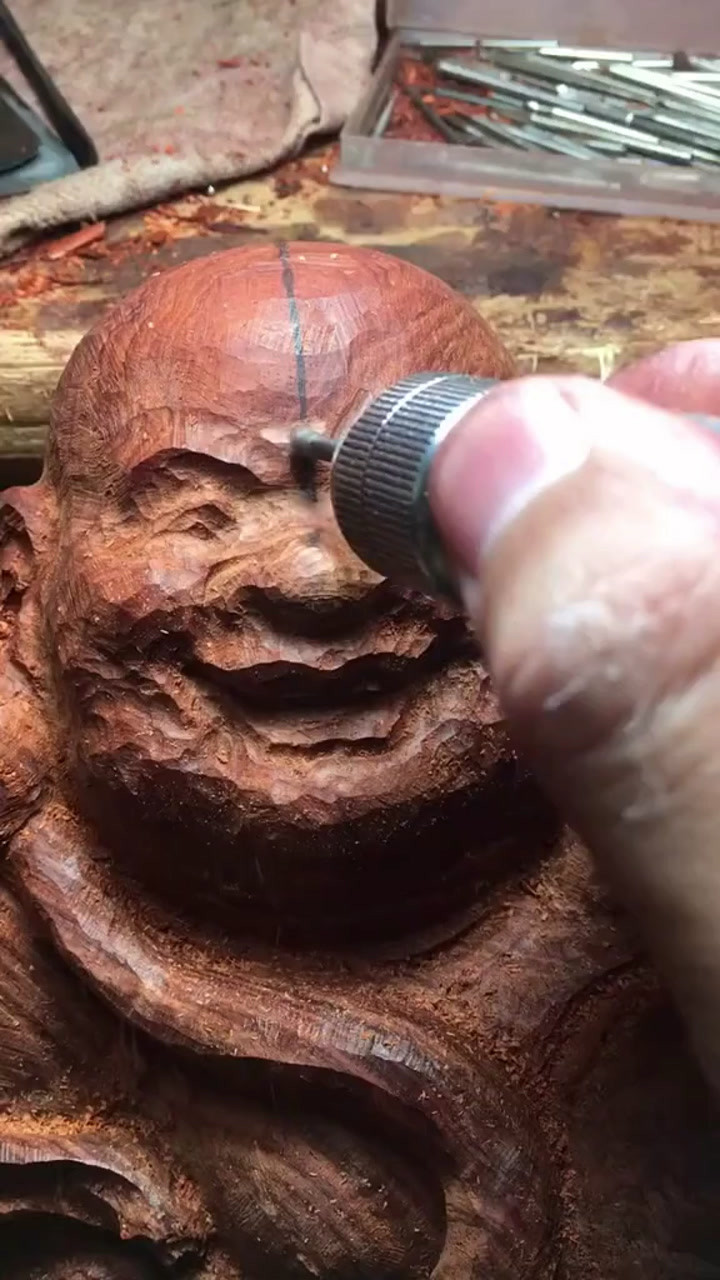 木雕弥勒佛开脸教程