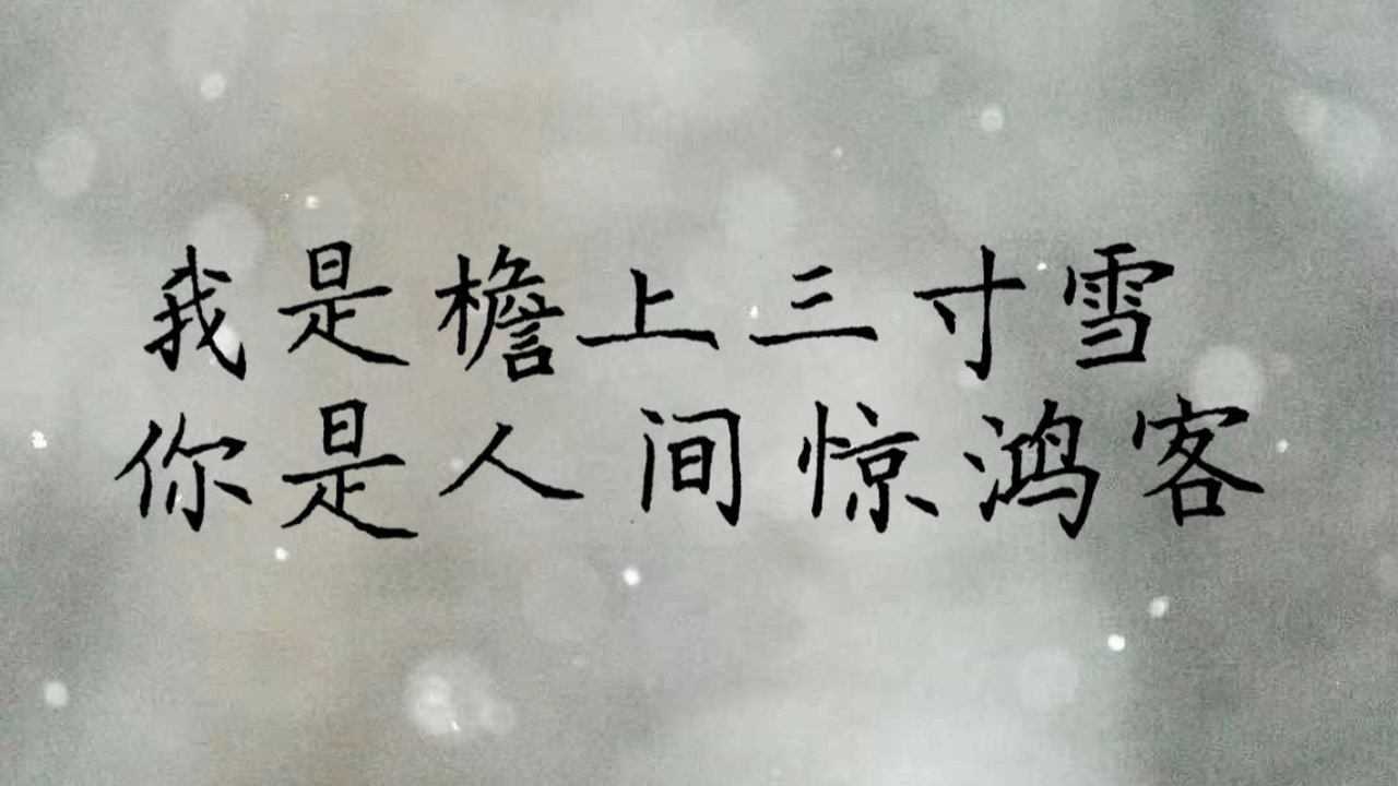 0我是檐上三寸雪 你是人间惊鸿客