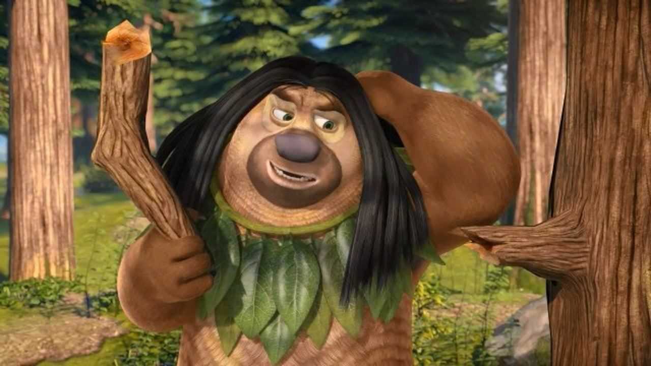 熊出没熊二扮野人怕穿帮一会跳芭蕾一会去爬树