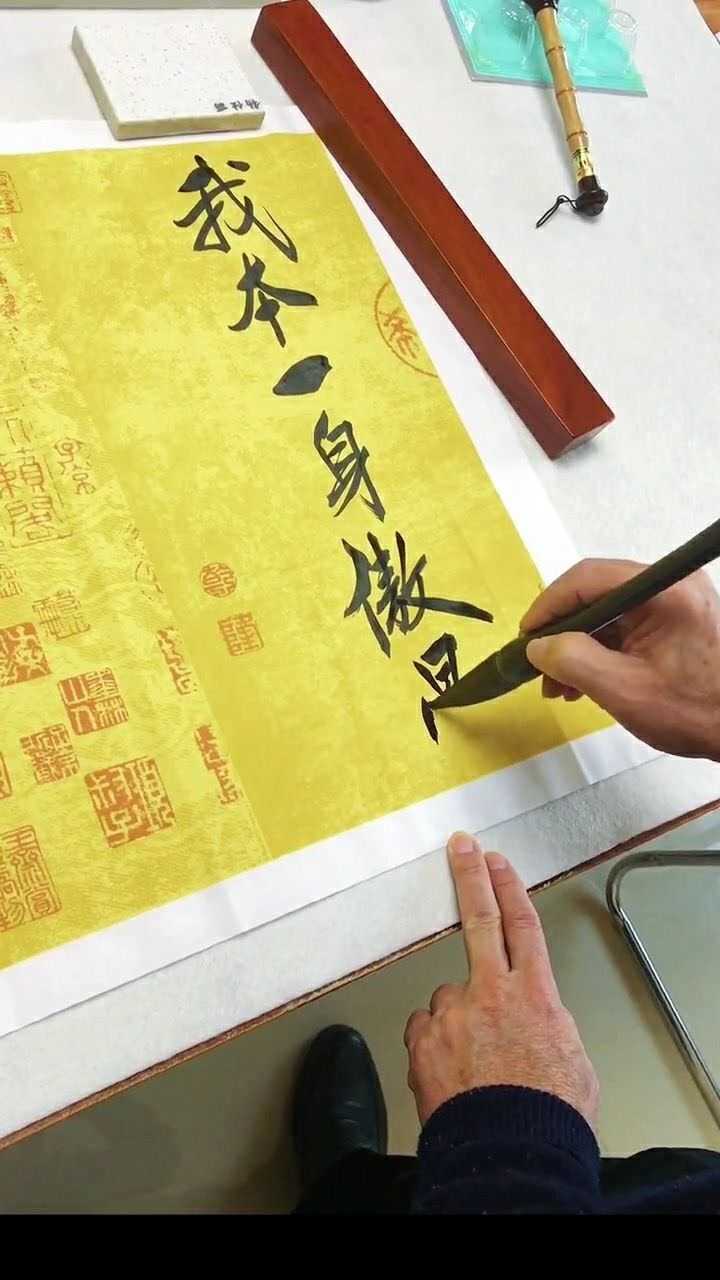 我本一身傲骨奈何世事无常万般皆是命半点不由人原创书法作品