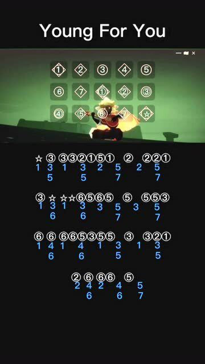 光遇琴谱你们要的谱子来了youngforyou我终于学会了