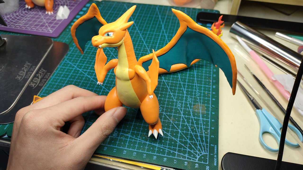 【超轻粘土】宝可梦 mega喷火龙y_腾讯视频