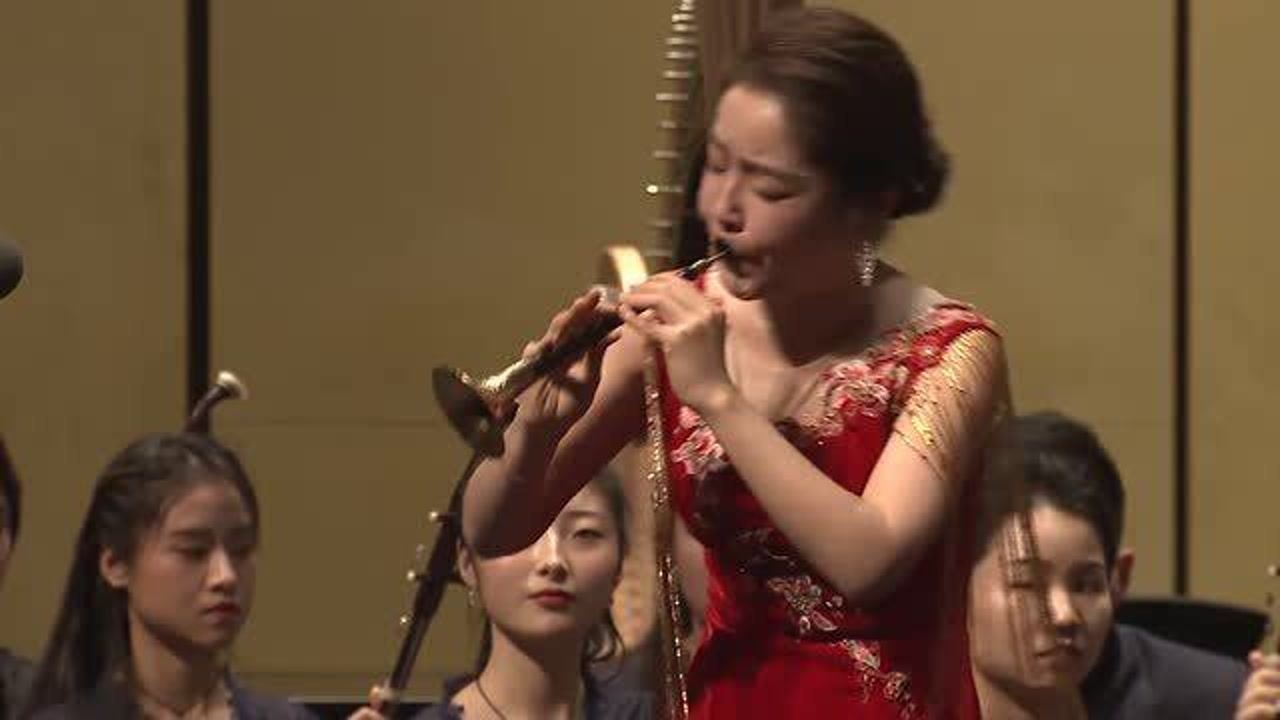 嗩吶美女劉雯雯百鳥朝鳳演奏網友有村口辦事那味了