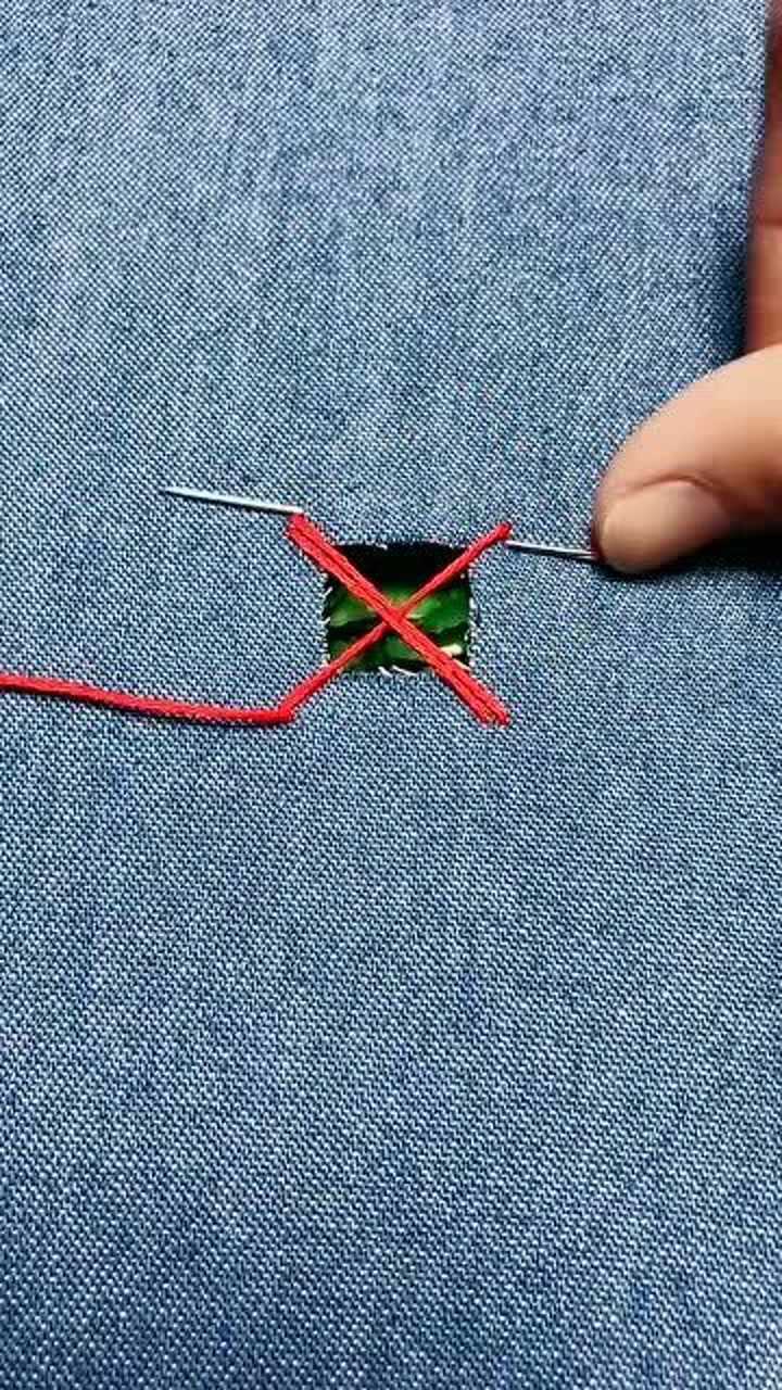 牛仔裤破洞补起来最牛的针法一定要学会