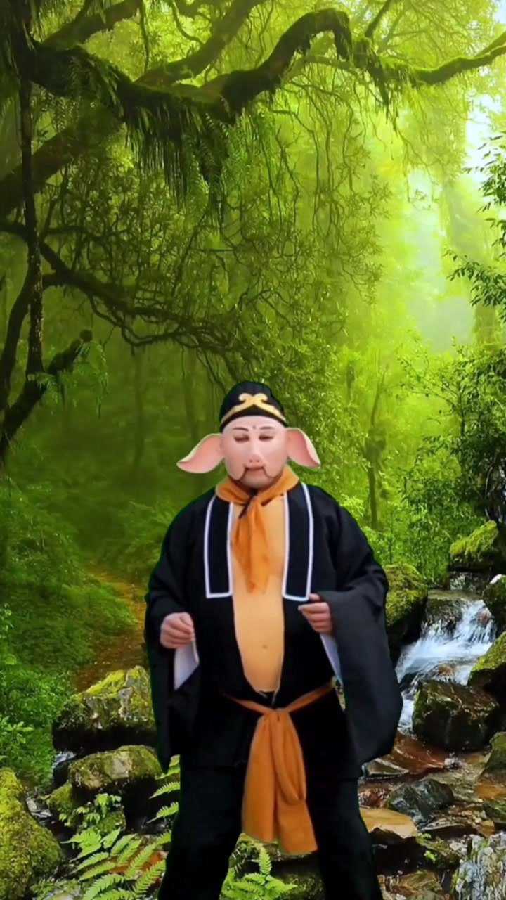 看我变身猪八戒吧!