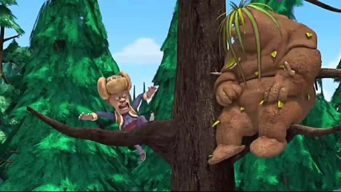 搞笑倒放:沼泽怪物熊二和熊大,快把光头强吓傻了,太搞笑了哈哈哈哈