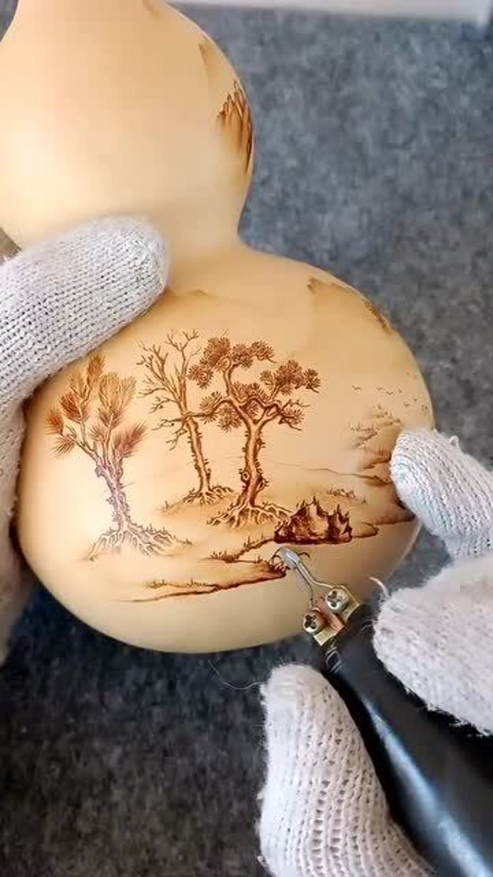 电烙铁烫葫芦,这画画的技术,真是没谁了!