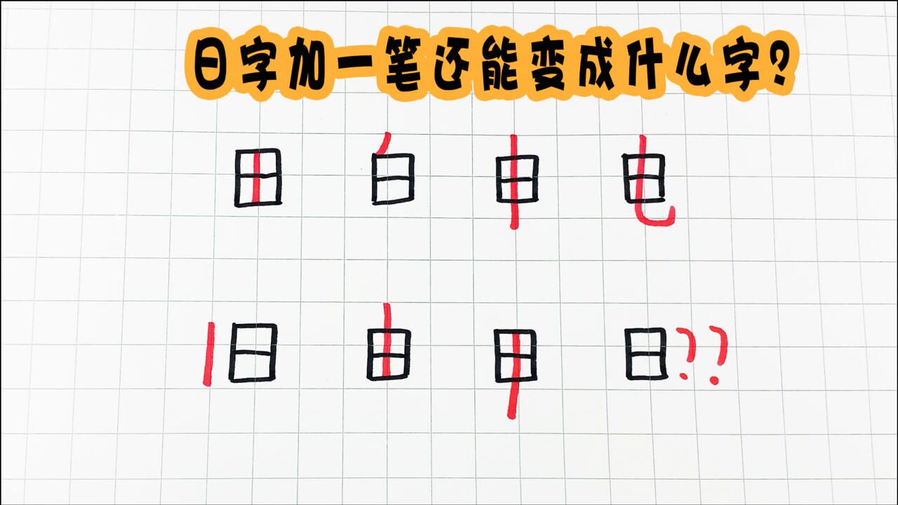 趣味美术:日字加一笔你还能变成哪些字呢?