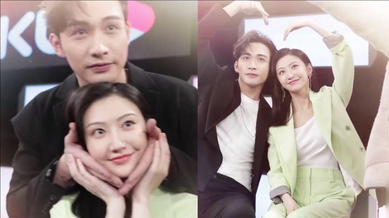 甜掉牙景甜张彬彬示范最佳情侣合照比心捧脸杀甜炸屏幕