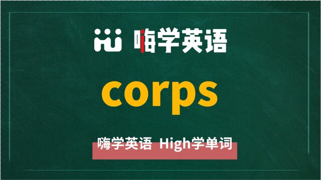 英语单词corps讲师讲解,动动脑袋想一想,它是什么意思,可以怎么使用