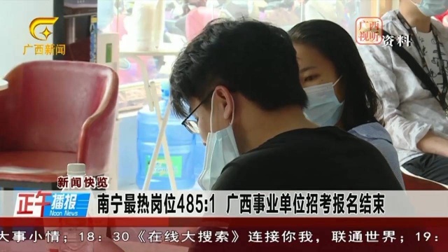 南宁:广西事业单位报考报名结束,最热岗位481:1比率