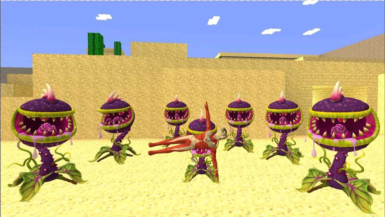 泰罗奥特曼遇到了食人花,不料还被它们俘虏了