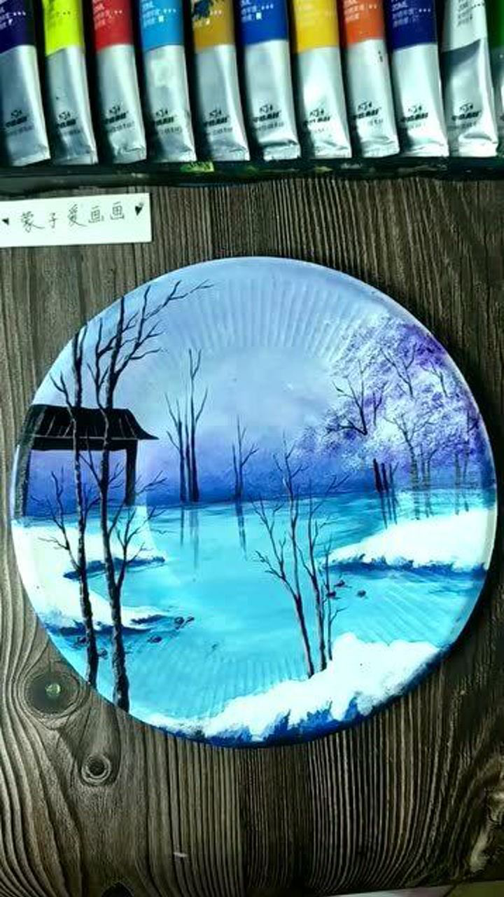 丙烯盘子画教程好久没画盘子啦效果还不错吧