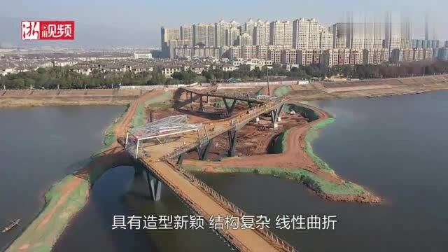 金华:中央景观桥 横跨义乌江