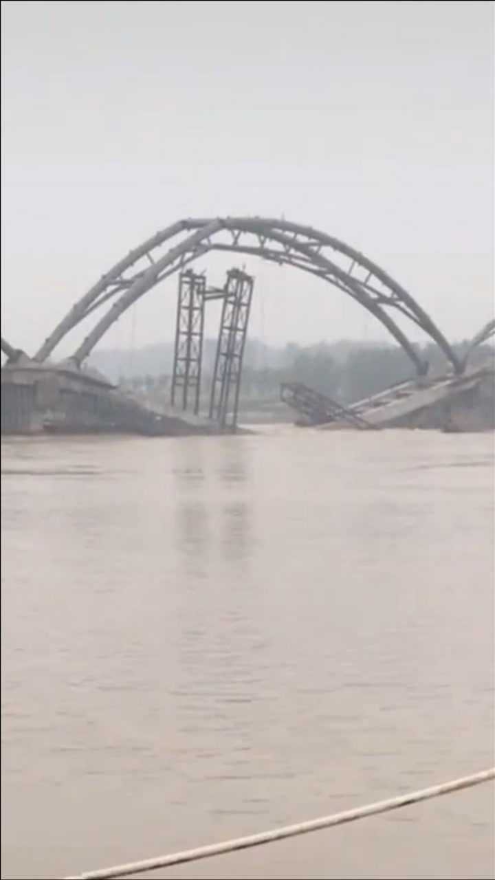 河南宜阳灵山风景区在建景观桥坍塌官方:系水位上涨导致腾讯视频