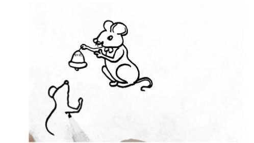 简笔画,老鼠开会